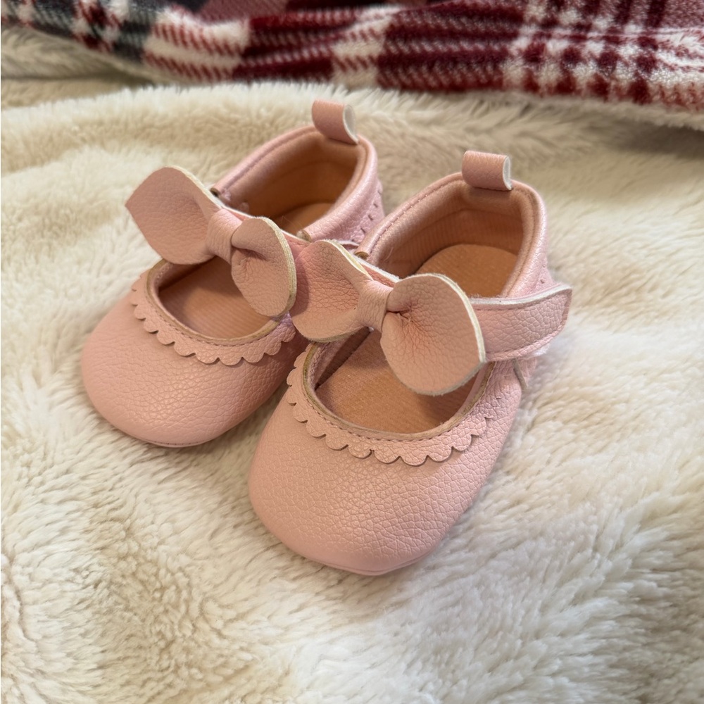 Charming Pink Bow Kids Dress Shoes